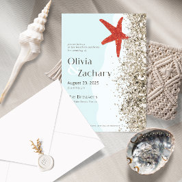Invitación a la Boda Blanca con Starfish Beach