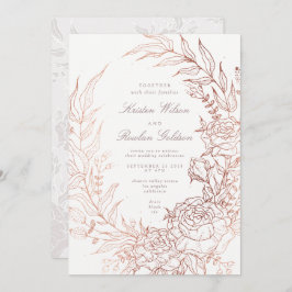 Invitación a la boda blanca de la flor romántica