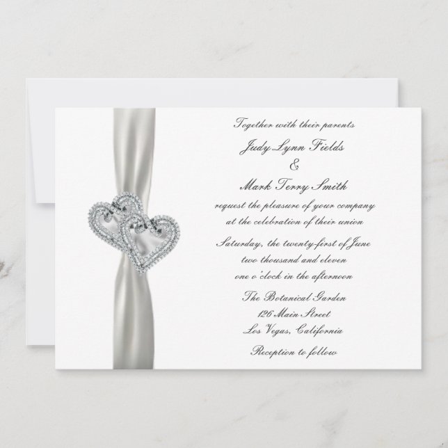 Invitación a la boda blanca de los corazones (Anverso)