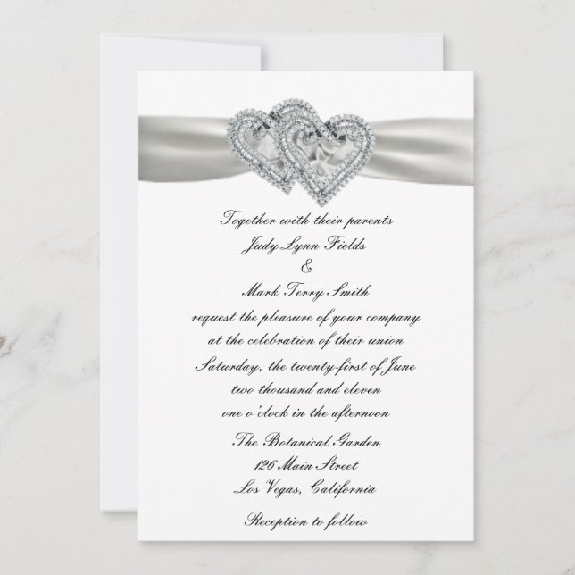 Invitación a la boda blanca de los corazones (Anverso)