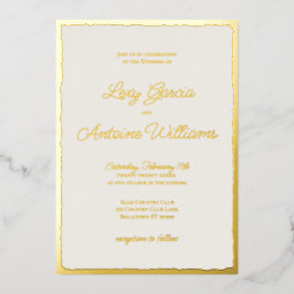 Invitación a la Boda Blanca de Luxe Gold Bold
