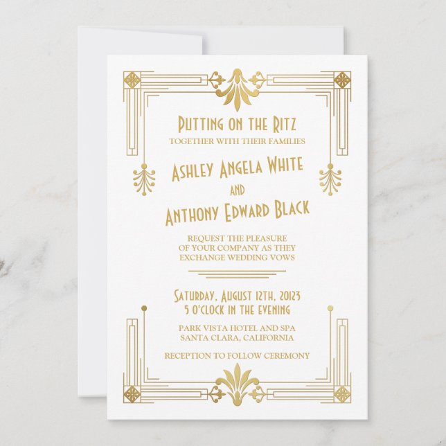 Invitación a la Boda Blanca de Oro de los 2010 (Anverso)