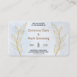 Invitación a la Boda Blanca de Oro Moderna