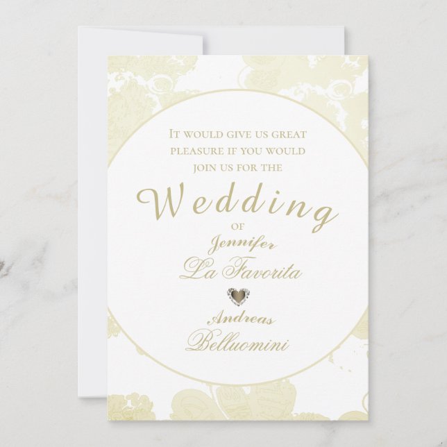 Invitación a la boda blanca floral (Anverso)