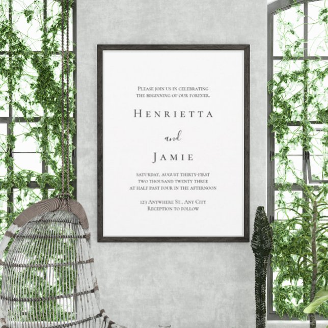 Invitación a la boda blanca minimalista (Subido por el creador)