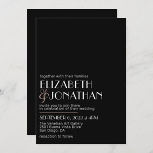 Invitación a la boda blanca moderna y mínima en ne