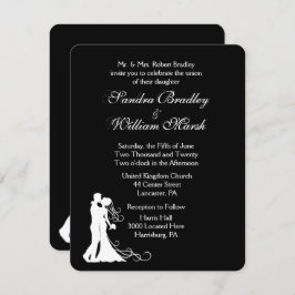 Invitación a la boda blanca negra