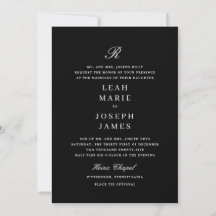 Invitación a la Boda Blanca Negra Clásica