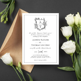 Invitación a la Boda Blanca Negra del Escudo Clási