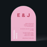 Invitación a la boda blanca rosa magenta<br><div class="desc">La parte delantera de esta moderna tarjeta de invitación a la boda tiene magenta de cerezo y letras blancas en un fondo rosa claro. La parte posterior de la tarjeta contiene magenta de cerezo liso. Una preciosa tarjeta de invitación para bodas que es fácil de personalizar en línea antes de...</div>