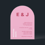 Invitación a la boda blanca rosa magenta<br><div class="desc">La parte delantera de esta moderna tarjeta de invitación a la boda tiene magenta de cerezo y letras blancas en un fondo rosa claro. La parte posterior de la tarjeta contiene magenta de cerezo liso. Una preciosa tarjeta de invitación para bodas que es fácil de personalizar en línea antes de...</div>