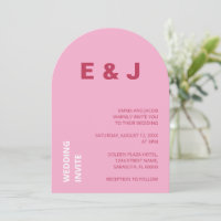 Invitación a la boda blanca rosa magenta