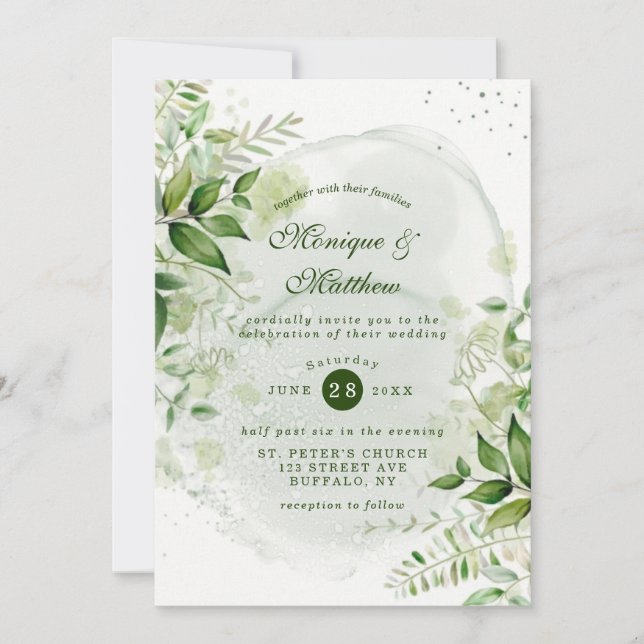 Invitación a la Boda Blanca Rústica Vineyard (Anverso)