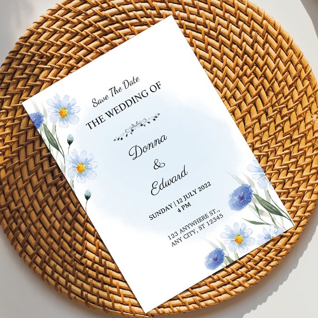 Invitación a la boda blanca y azul (Subido por el creador)
