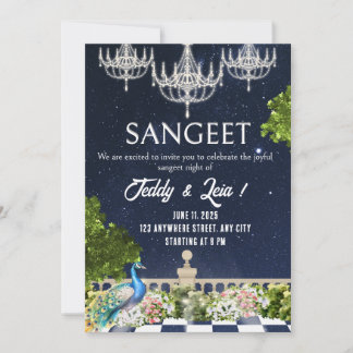 Invitación a la boda blanca y azul mínima en sange