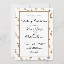 Invitación a la Boda Blanca y de Oro