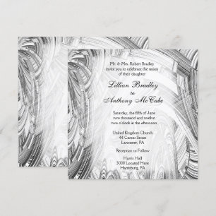 Invitación a la boda blanca y negra