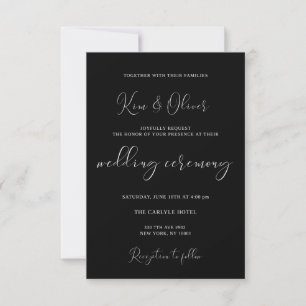 Invitación a la boda blanca y negra
