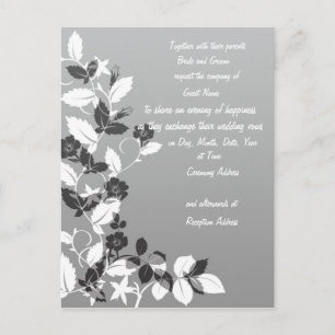Invitación a la boda blanca y negra