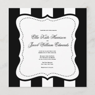 Invitación a la boda blanca y negra del Personaliz