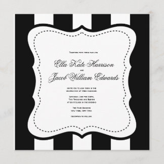 Invitación a la boda blanca y negra del Personaliz