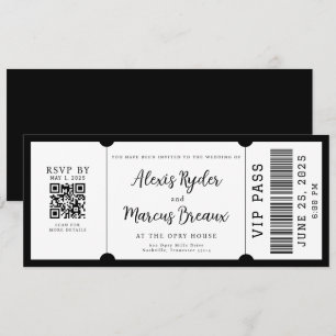 Invitación a la Boda Blanca y Negra VIP