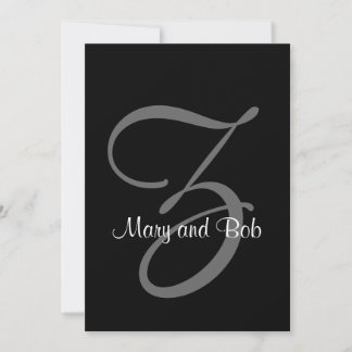 Invitación a la boda blanca y negra| Z inicial