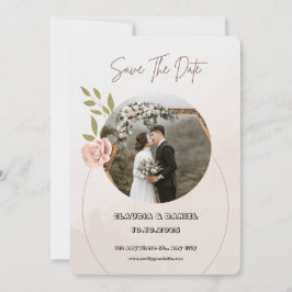 Invitación a la boda blanca y rosa de lujo