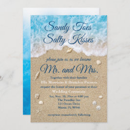 Invitación a la boda Blue Beach Waves