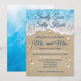 Invitación a la boda Blue Beach Waves