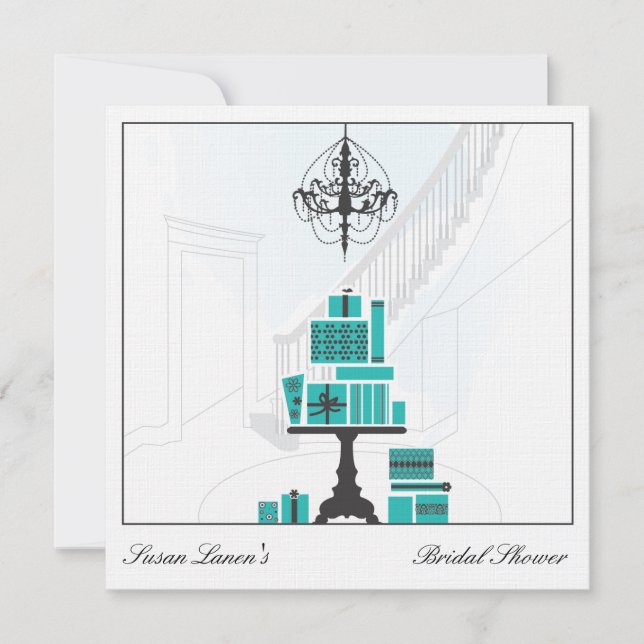 Invitación a la boda Blue Bridal Shower (Anverso)