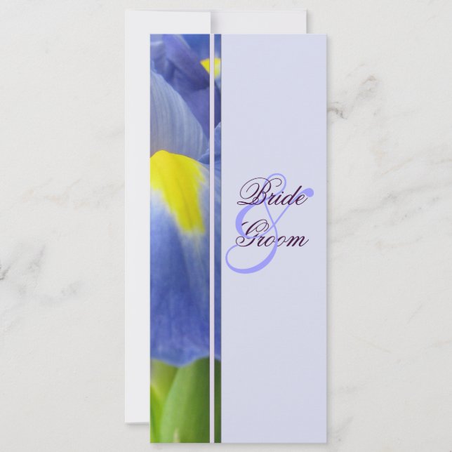 Invitación a la boda Blue Iris (Anverso)