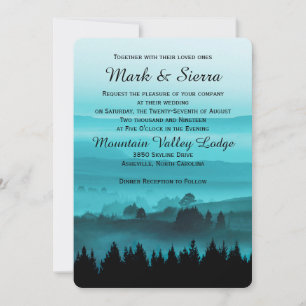 Invitación a la boda Blue Rustic Mountain