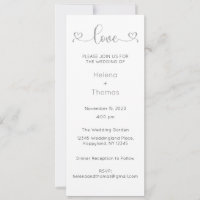 Invitación a la boda, Boda estacional, corazón