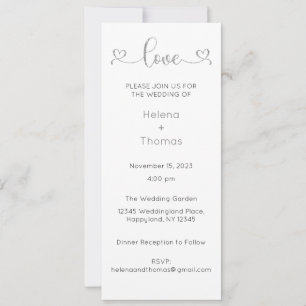 Invitación a la boda, Boda estacional, corazón