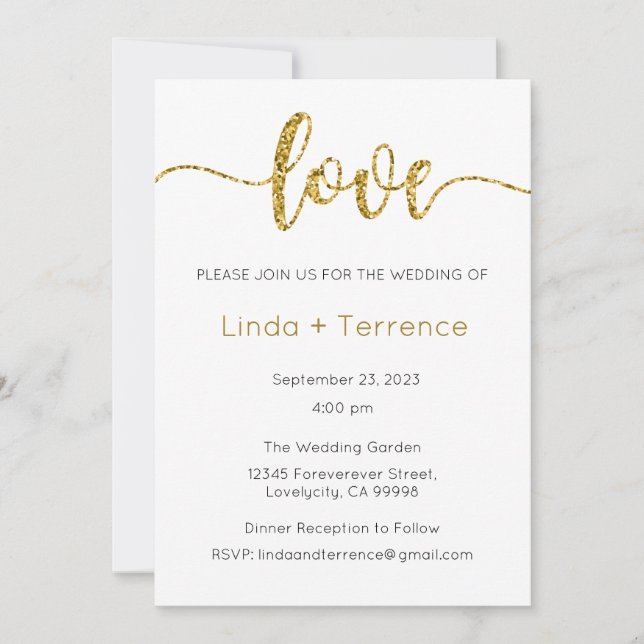Invitación a la boda, Boda estacional, corazón (Anverso)