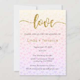 Invitación a la boda, Boda estacional, corazón
