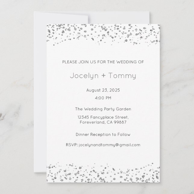 Invitación a la boda, Boda estacional, corazón (Anverso)