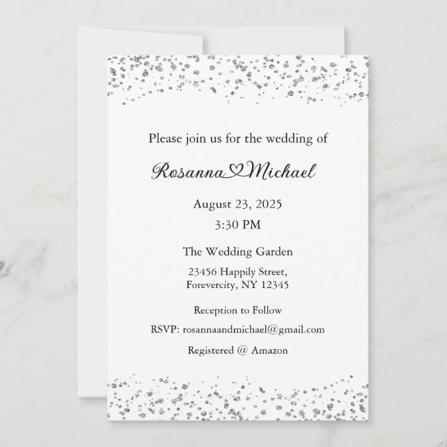 Invitación a la boda, Boda estacional, corazón (Anverso)