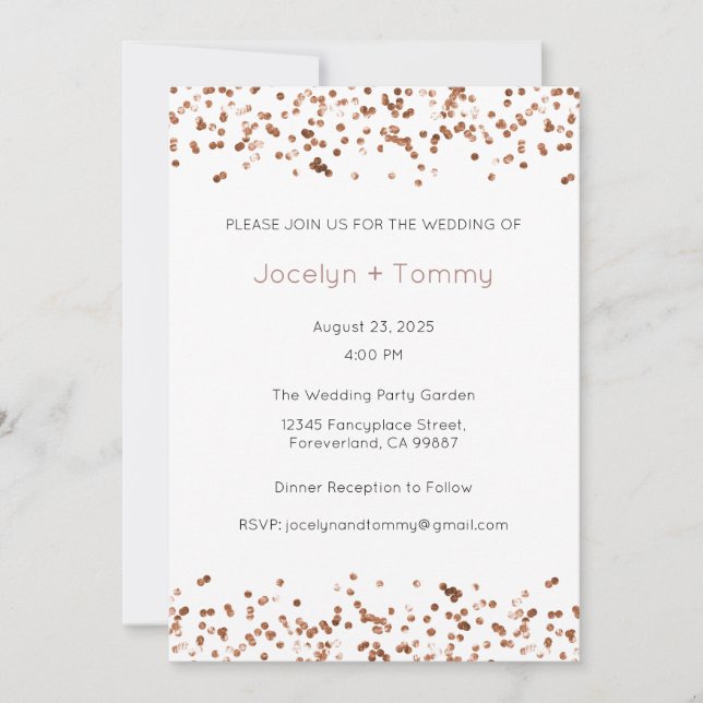 Invitación a la boda, Boda estacional, corazón (Anverso)