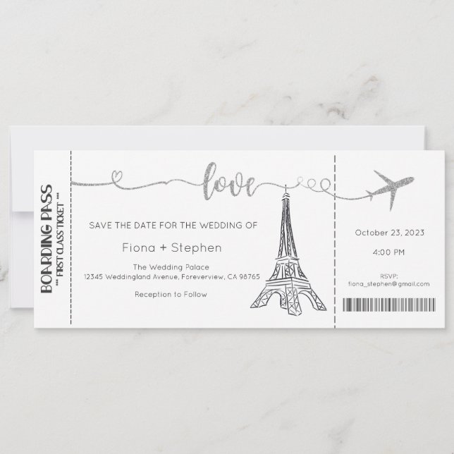 Invitación a la boda, Boda estatiar, amor (Anverso)