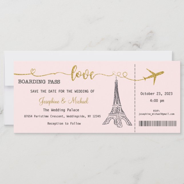 Invitación a la boda, Boda estatiar, amor (Anverso)