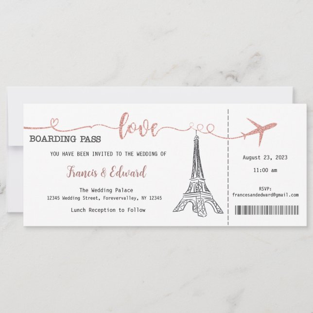 Invitación a la boda, Boda estatiar, amor (Anverso)