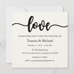 Invitación a la boda, Boda estatiar, amor