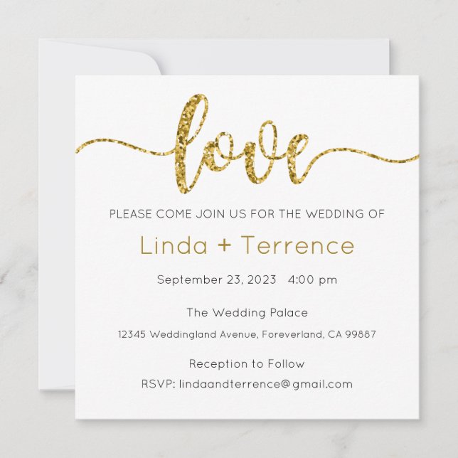 Invitación a la boda, Boda estatiar, amor (Anverso)