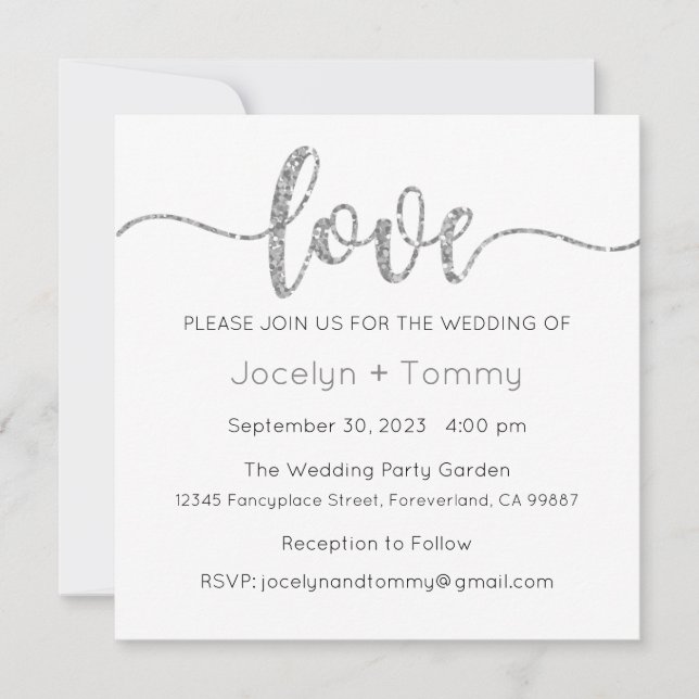 Invitación a la boda, Boda estatiar, amor (Anverso)
