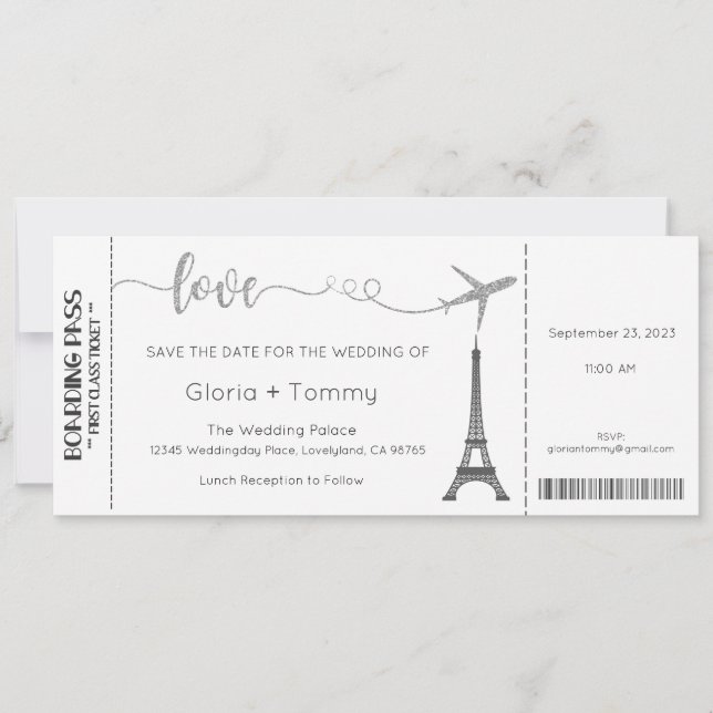 Invitación a la boda, Boda estatiar, amor (Anverso)