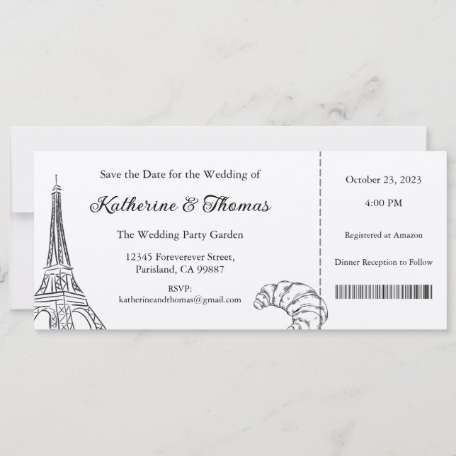 Invitación a la boda, Boda estatiar, amor (Anverso)