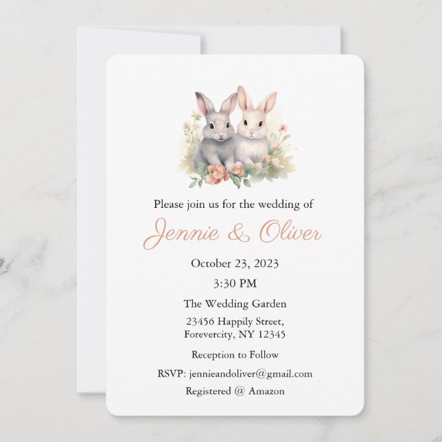 Invitación a la boda, Boda estatista, novia (Anverso)
