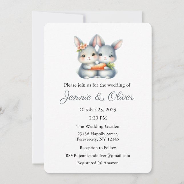 Invitación a la boda, Boda estatista, novia (Anverso)